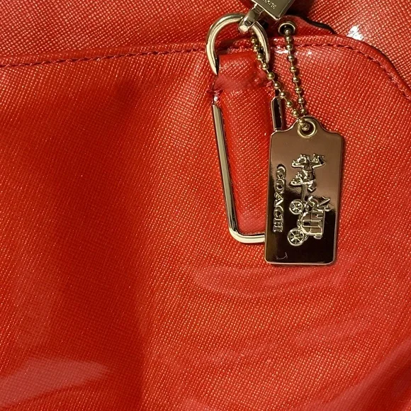 Coach Red Patent Leather Shoulder Bag - Picture 3 of 12
